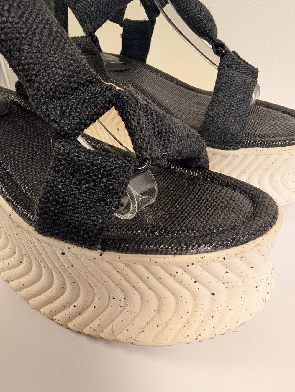 Circus NY Venus Chunky Wave Platform Sandals Black Utility Sporty 6.5 - Picture 4 of 14